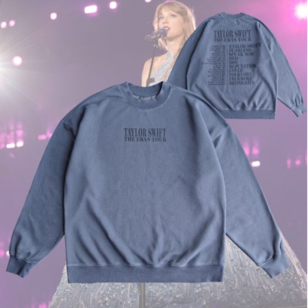 Official Taylor Swift The Eras Tour Blue Crewneck
